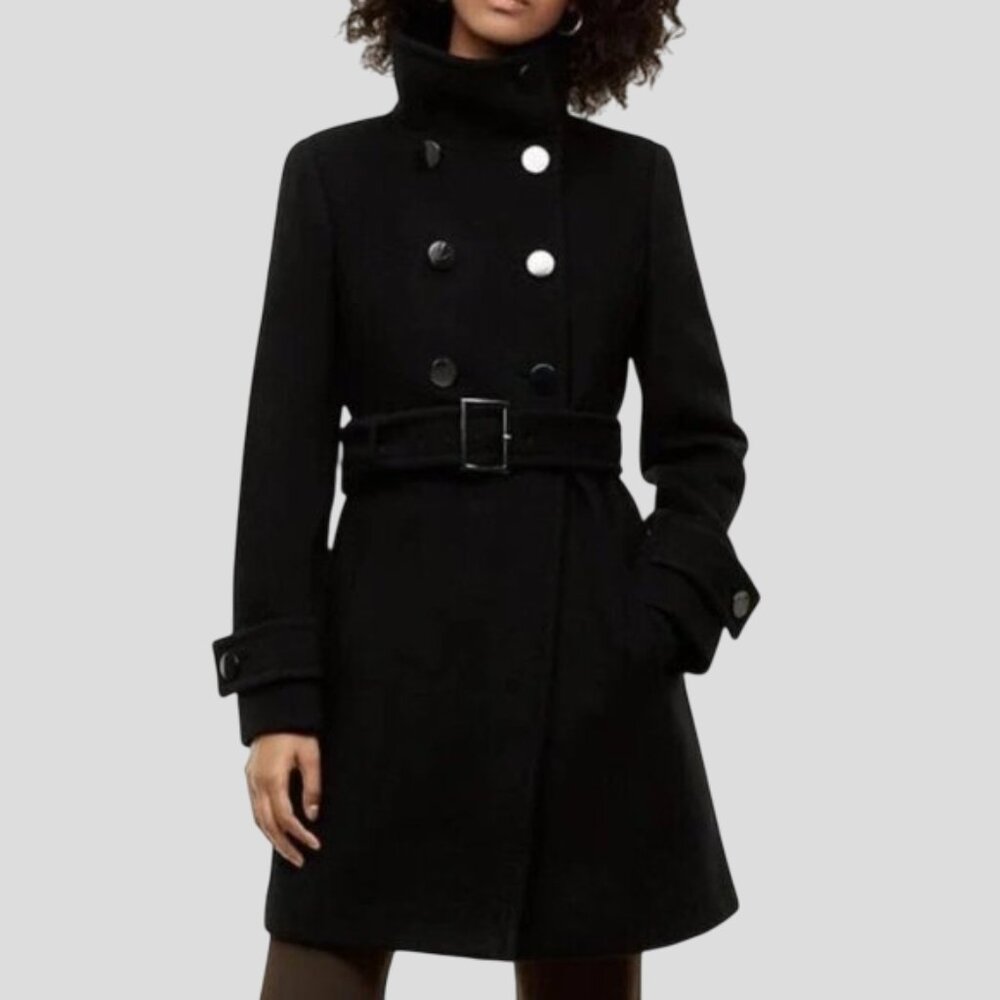 Aritzia T. BABATON Bromley Wool Cashmere Belted Military Peacoat Jacket - Picture 1 of 16